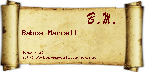 Babos Marcell névjegykártya